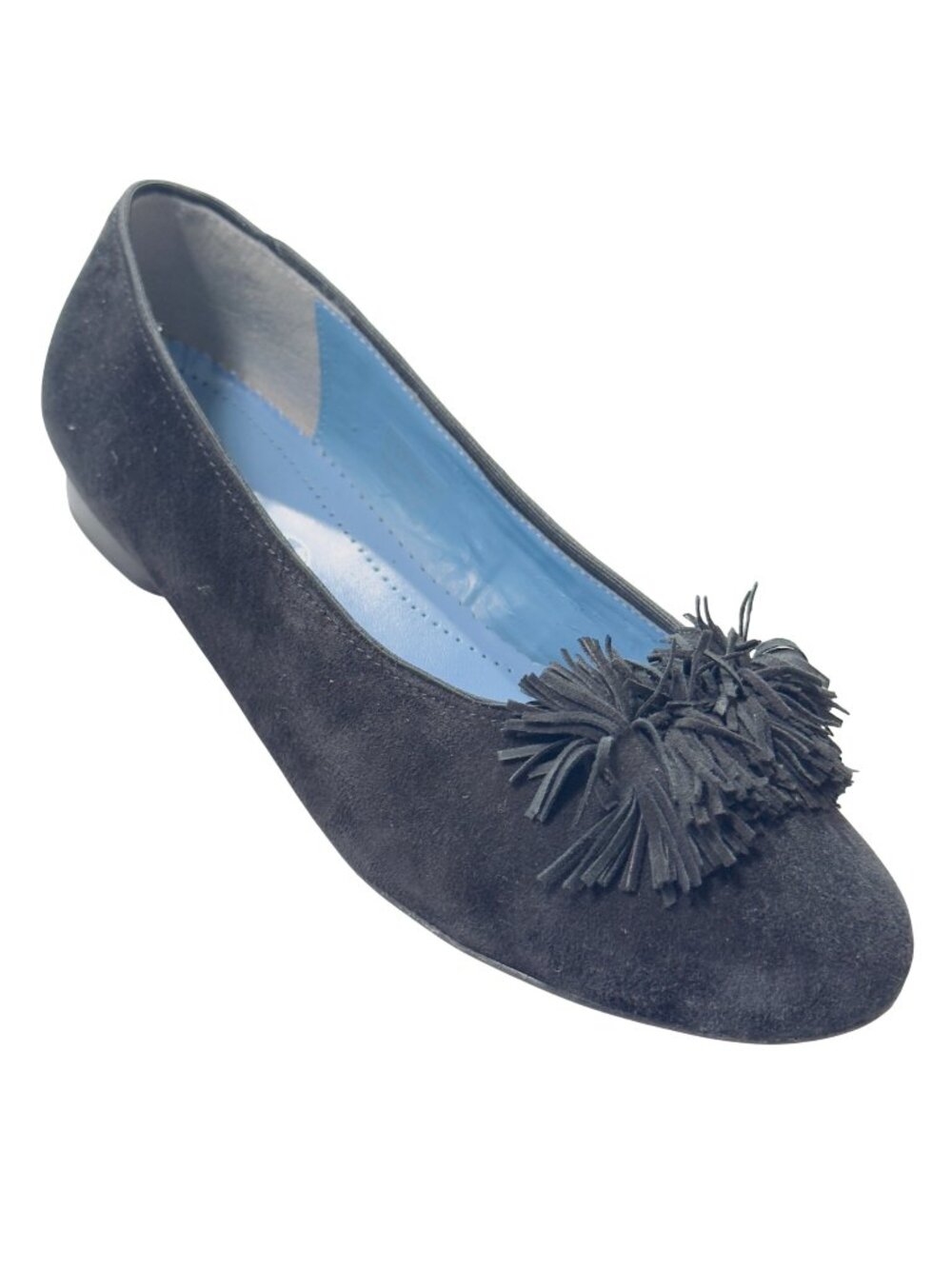 Jenny By Ara Navy Blue Suede Flat Shoes With Fringe Detail Size 9 US Comfortable